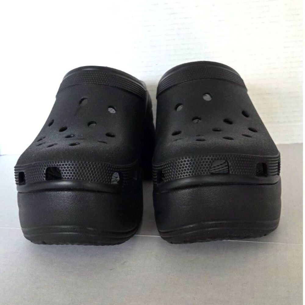 Crocs Siren Black Goth Platform Heel Clogs Sz 11 Like New - Picture 3 of 10